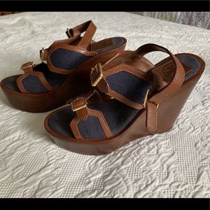 Tory Burch platform denim sandals